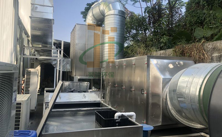 漆霧廢氣處理工程（氣旋混合噴淋塔+活性炭吸附器）設計安裝